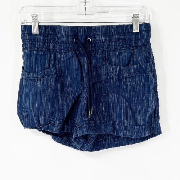 Athleta Cabo Linen Textured 4” Shorts Pull On Drawstring - Picture 1 of 6